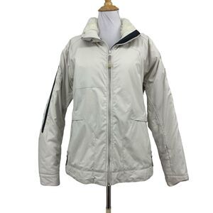Columbia Jacket Womens L Large Cream Faux Fur Omni Tech Full Zip Snowboarding